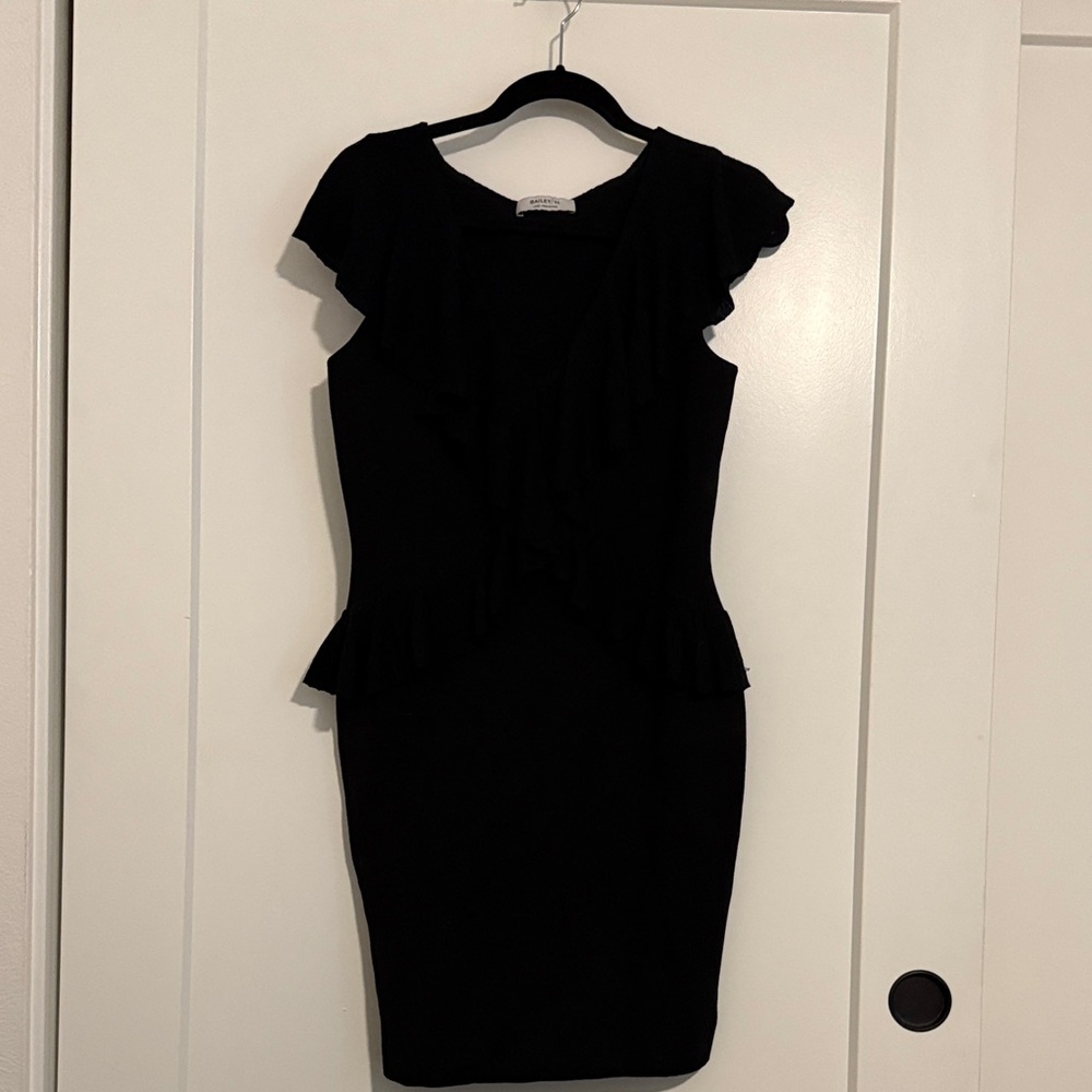 Bailey 44 Black Ruffle Mini Dress